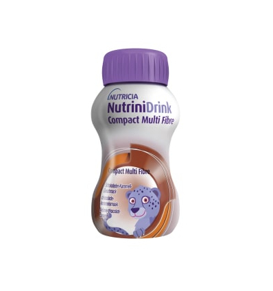 Pack de 4 boissons protéinées enfant Nutrinidrink Compact Multi Fibre chocolat caramel Nutricia