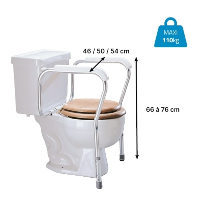 Cadre de toilette réglable en largeur et hauteur Lumex