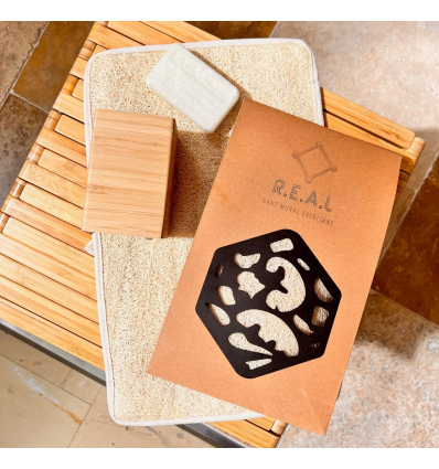 Gant mural exfoliant en fibres naturelles R.E.A.L