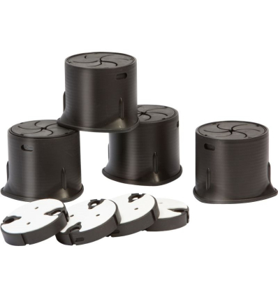 Plots sur-élévateurs de lit réglables noirs