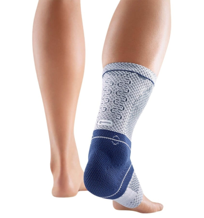 Chevillère élastique Achillotrain bilatérale Bauerfeind titane bleu