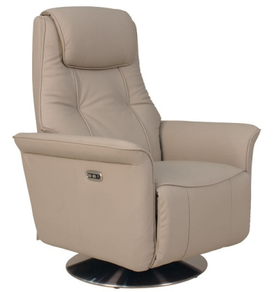 Fauteuil releveur pivotant 2 moteurs Myst cuir + TPU coloris macchiato