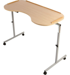 Table de lit roulante ergonomique réglable en bois