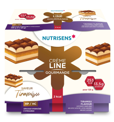 Crème dessert hyperprotéinée Cremeline 2kcal tiramisu Nutrisens