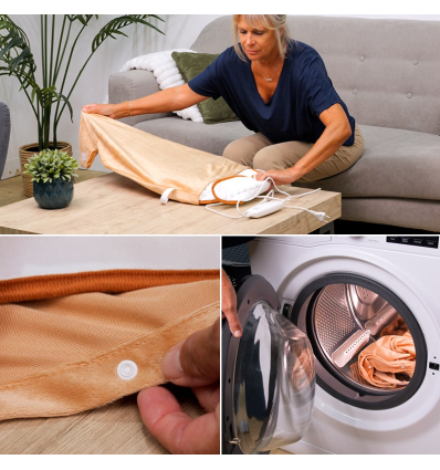 Coussin chauffant dos et nuque électrique lavable