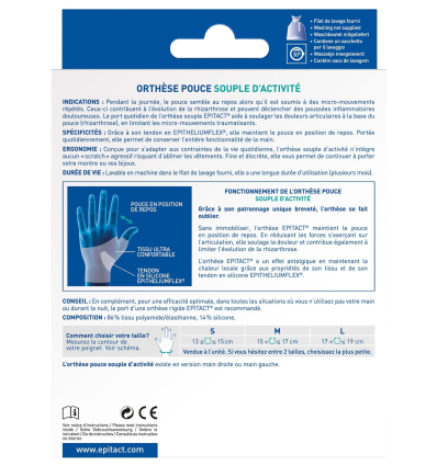 Attelle poignet pouce souple Epitact