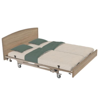 Lit médicalisé double Harmonie Euro 3000 HMS Vilgo panneaux bois excellence