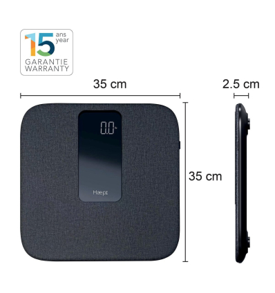 Dimensions du pèse personne électronique en lin Emma Haepi