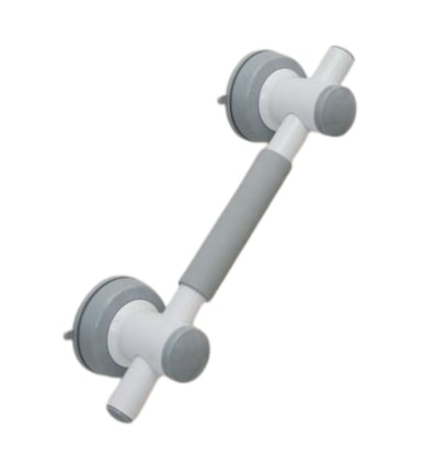 Barre de douche à ventouse Vario blanche et grise