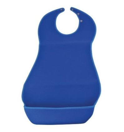 Bavoir adulte avec récupérateur Néoprène bleu large