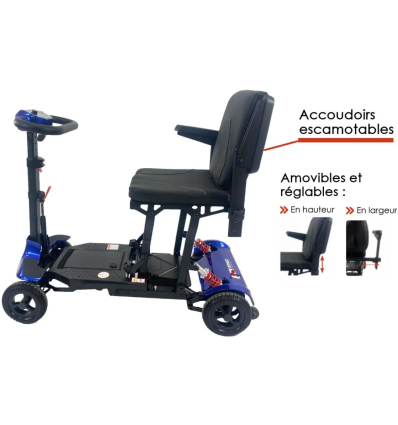 Scooter électrique 4 roues ultra léger Swifty accoudoirs escamotables