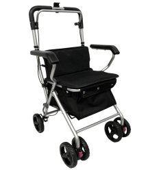 Déambulateur caddie et chariot de courses pliable Neo Baladeo noir
