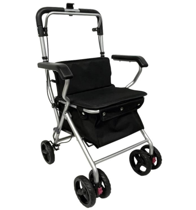 Déambulateur caddie et chariot de courses pliable Neo Baladeo noir
