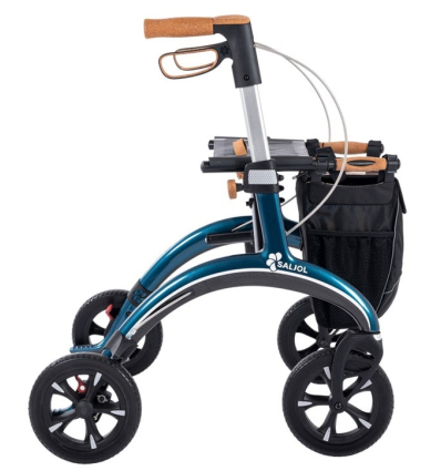 Déambulateur extérieur 4 roues Carbone Saljol bleu