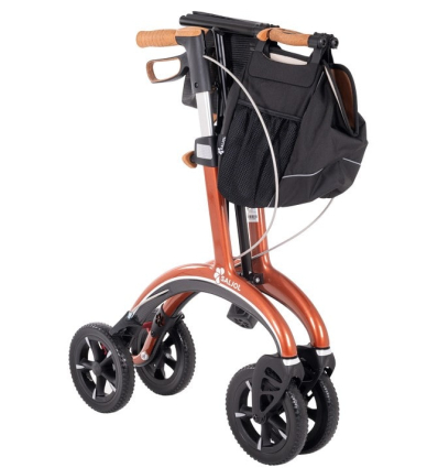 Déambulateur extérieur 4 roues Carbone Saljol rouge pliable