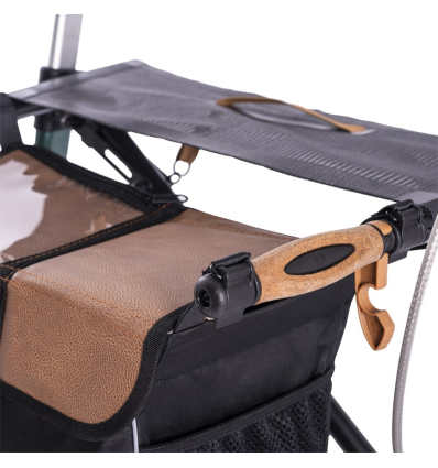 Déambulateur extérieur 4 roues pliable avec siège Carbone Saljol