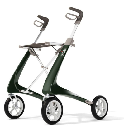 Déambulateur 4 roues léger Carbon Ultralight vert mobio