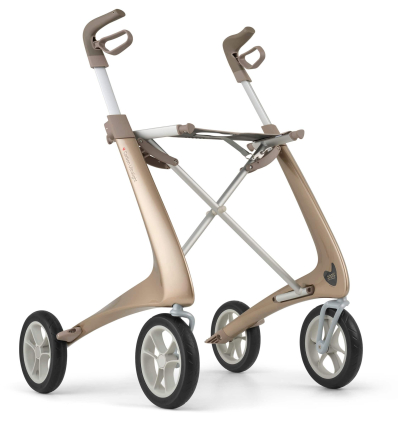 Déambulateur 4 roues léger Carbon Ultralight or champagne