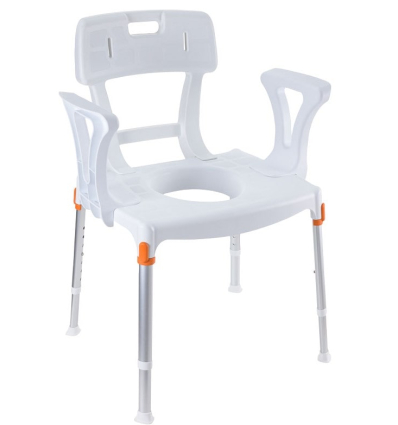 Chaise percée avec accoudoirs Capri blanche