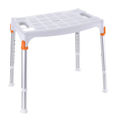 Tabouret de douche Capri blanc avec poignées