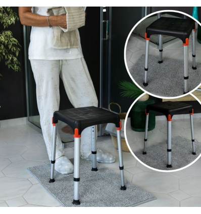 Tabouret de douche compact Capri noir