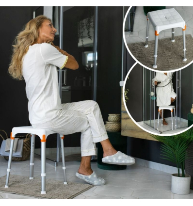 Tabouret de douche compact Capri noir