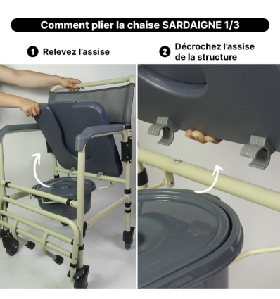 Chaise percée à roulettes pliante Sardaigne le pliage