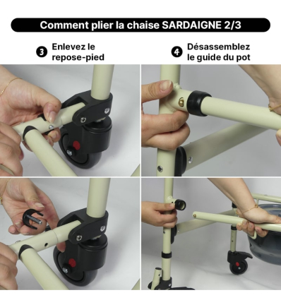 Chaise percée à roulettes pliante Sardaigne