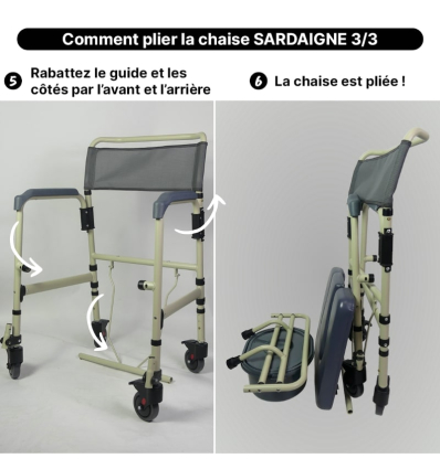Chaise percée à roulettes pliante Sardaigne le pliage
