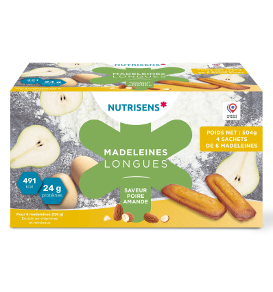 Madeleine hyperprotéinée Nutrisens poire amande