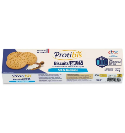 Biscuits hyperprotéinés salés Protibis sel de Guérande