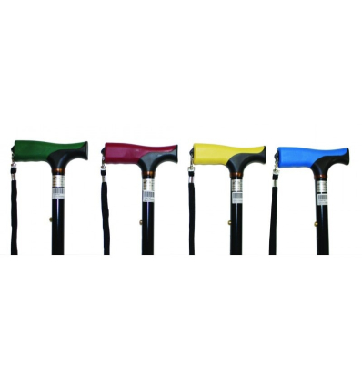 Canne pliante bi-matière C 43 bleu, rouge, jaune et vert HMS Vilgo