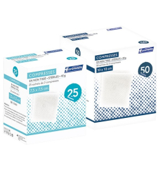 Compresse stérile non tissées carton euromédis 7,5 x 7,5 cm