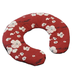 Coussin chauffant cervicales graines de lin Sissel Aroma Neck Roll rouge à fleurs