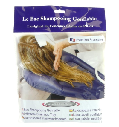 Bac à shampoing gonflable bleu