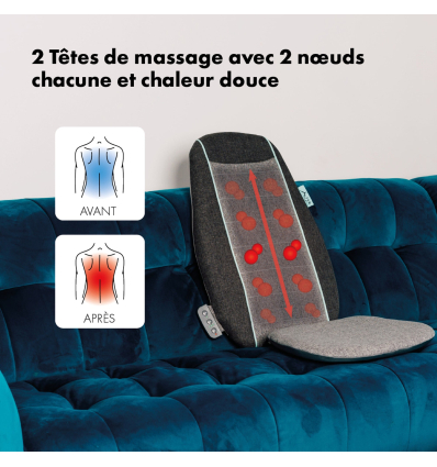 Siège massant et chauffant Shiatsu Zen Etna 2 têtes de massage