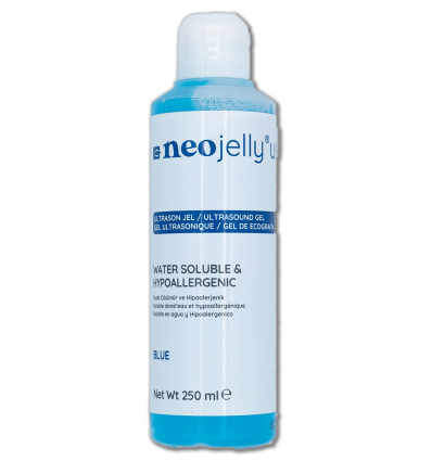 Gel de contact bleu pour échographie