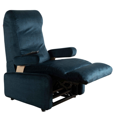 Fauteuil releveur relax électrique 2 moteurs Althea'Up velours saphir bleu
