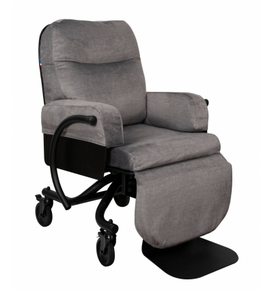 Fauteuil à pousser manuel Confort Vendôme velours galène gris