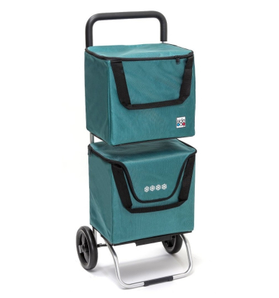 Chariot de courses 2 roues pliable avec 2 compartiments Modulo Bag Sidebag bleu