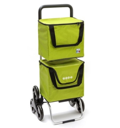 Chariot de courses 6 roues à pousser Modulo Bag vert anis