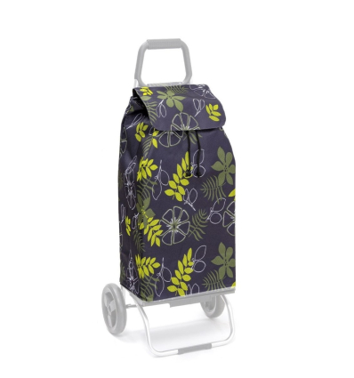 Chariot de courses 2 roues à pousser Carlux fantaisie feuilles