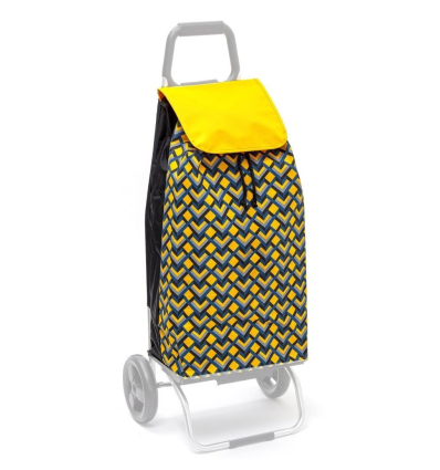 Chariot de courses 2 roues à pousser Carlux géométrique jaune