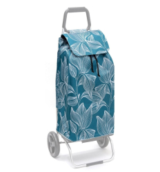 Chariot de courses 2 roues à pousser Carlux fantaisie green leaves