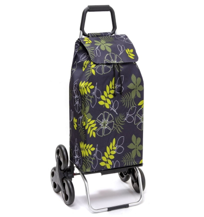Chariot de courses 6 roues à pousser Carlux fantaisie feuilles