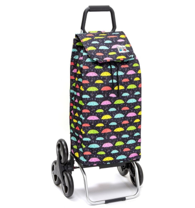 Chariot de courses 6 roues à pousser Carlux parapluie