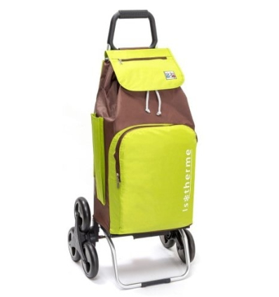 Chariot de courses 6 roues à pousser Carlux marron vert anis isotherme