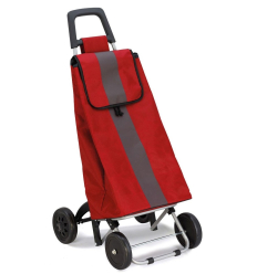 Chariot de courses 4 roues à pousser Quatroll rouge noir