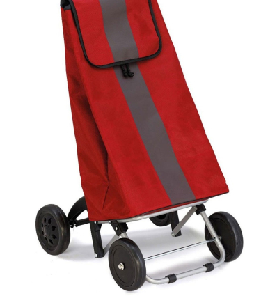 Chariot de courses 4 roues à pousser Quatroll rouge noir