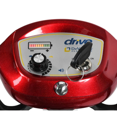 Guidon du scooter électrique 4 roues PMR pliable Manual Fold + rouge Drive Devilbiss